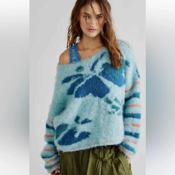 Free People Sweaters - Free People blue Lilly pullover sweater size large